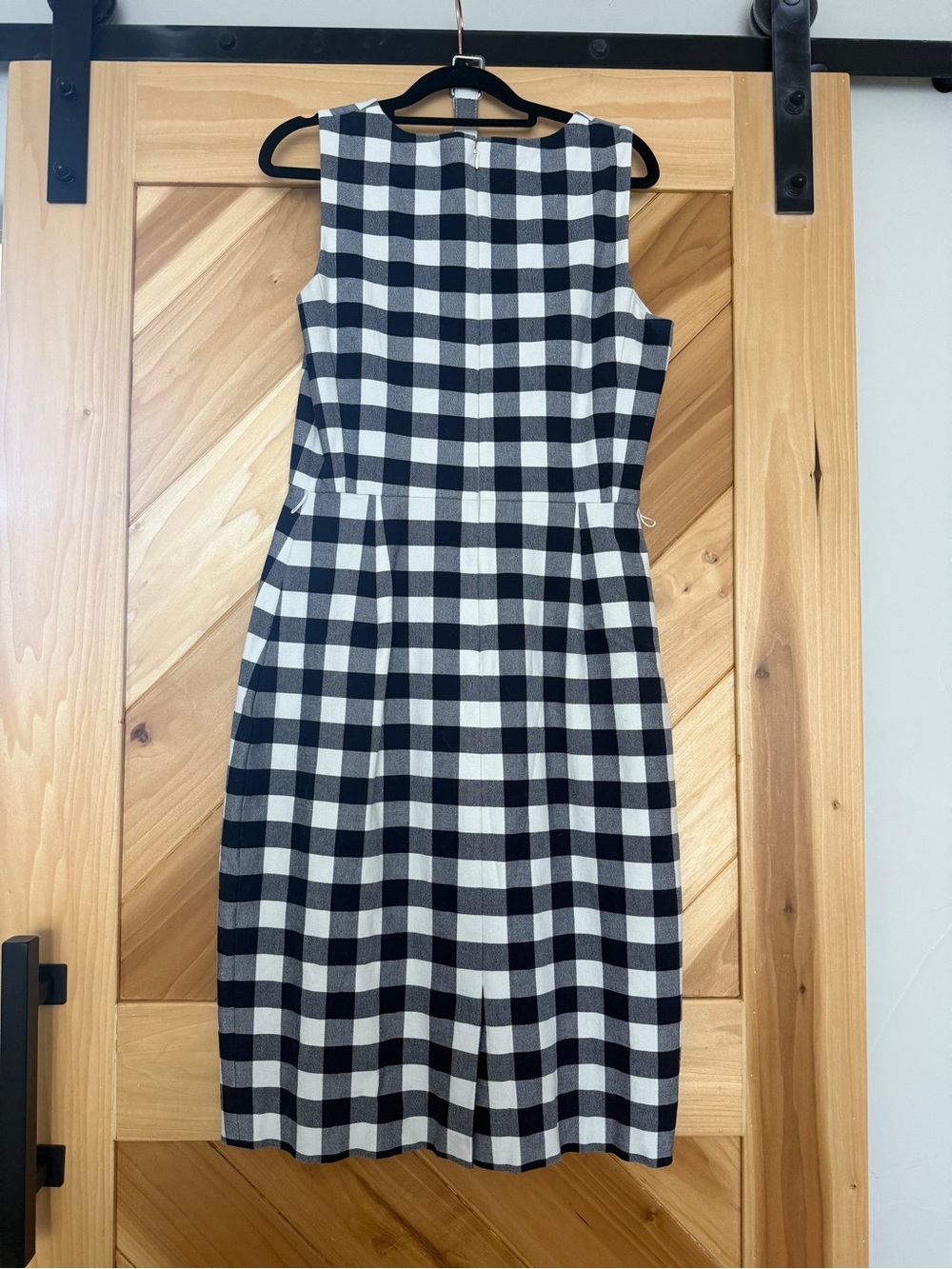 J. Crew Navy & White Gingham Midi Sheath Dress